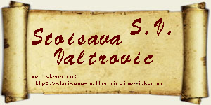 Stoisava Valtrović vizit kartica